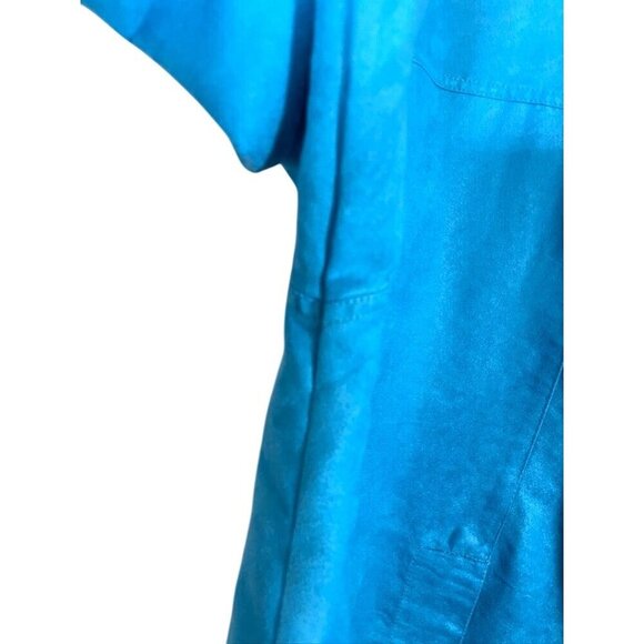 Chicos Suede Shirt Blue XL Coastal Preppy Classic Boho Western Retro Staple 80s - Picture 12 of 16